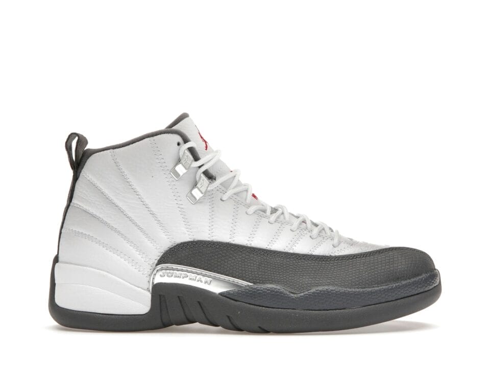 Air Jordan 12 Retro White Dark Grey Shoes | 130690-160