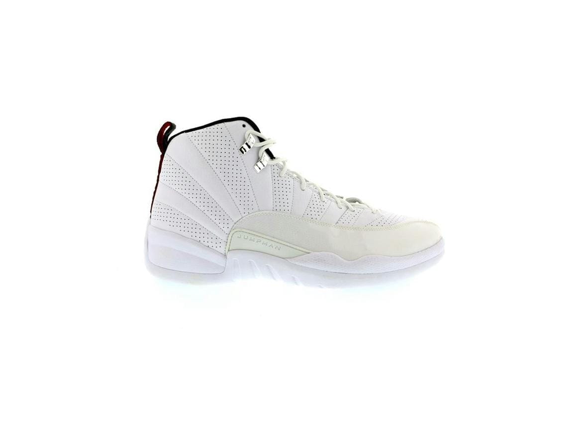 Air Jordan 12 Retro Rising Sun White Varsity Red Black Sneakers - Style 130690-163