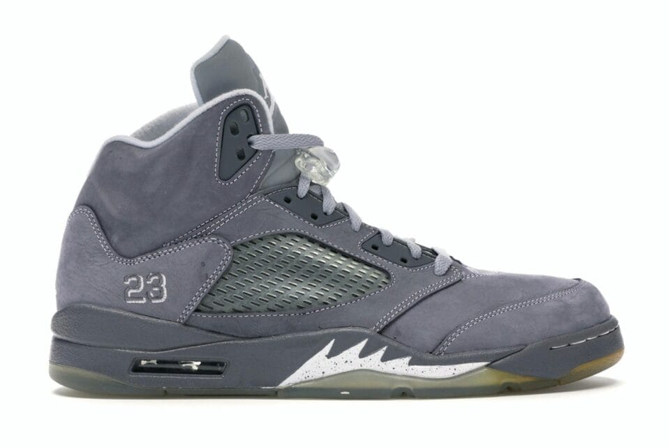 Jordan 5 Retro Wolf Grey Sneakers - Light Graphite/White - Style 136027-005