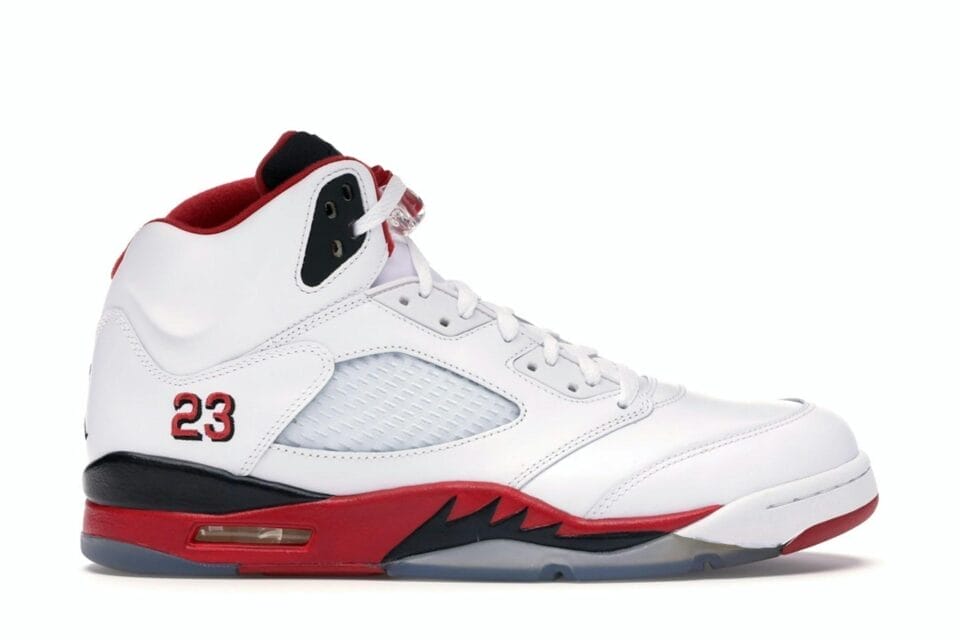 Air Jordan 5 Retro Fire Red Black Tongue Sneakers (2013) - Style 136027-120