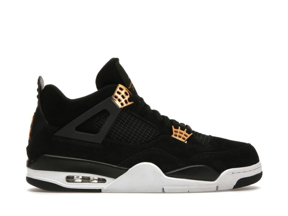 Air Jordan 4 Retro Royalty - 308497-032 - Black/Metallic Gold Suede Sneakers