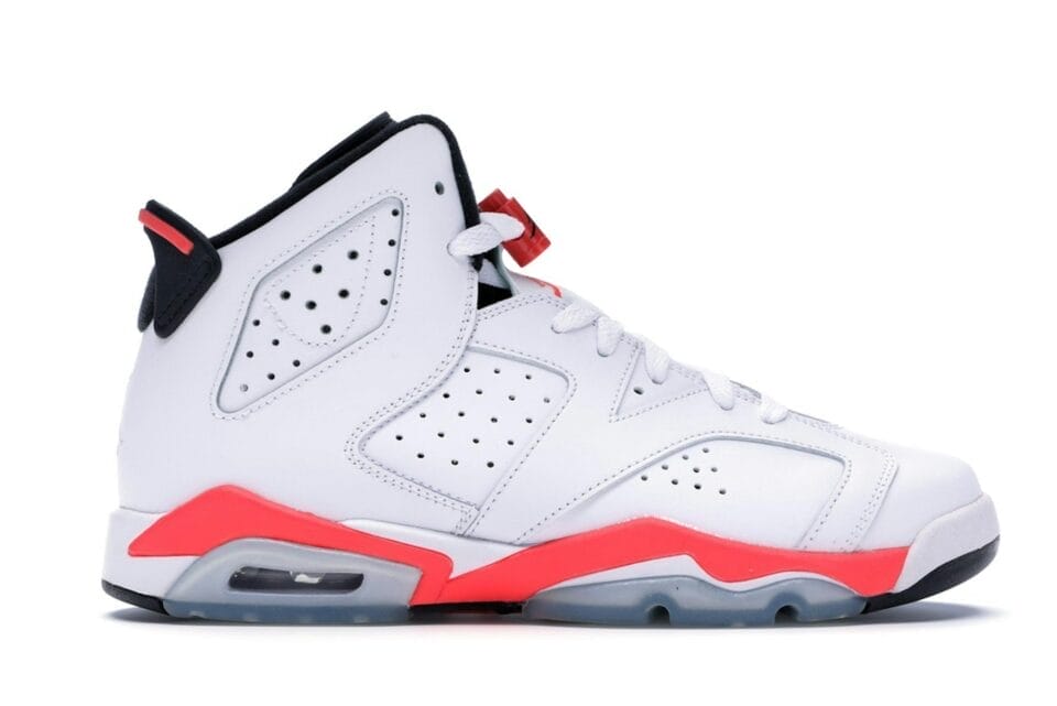 Jordan 6 Retro Infrared White (2014) (GS) - Grade School Sizing Sneaker Style 384665-123