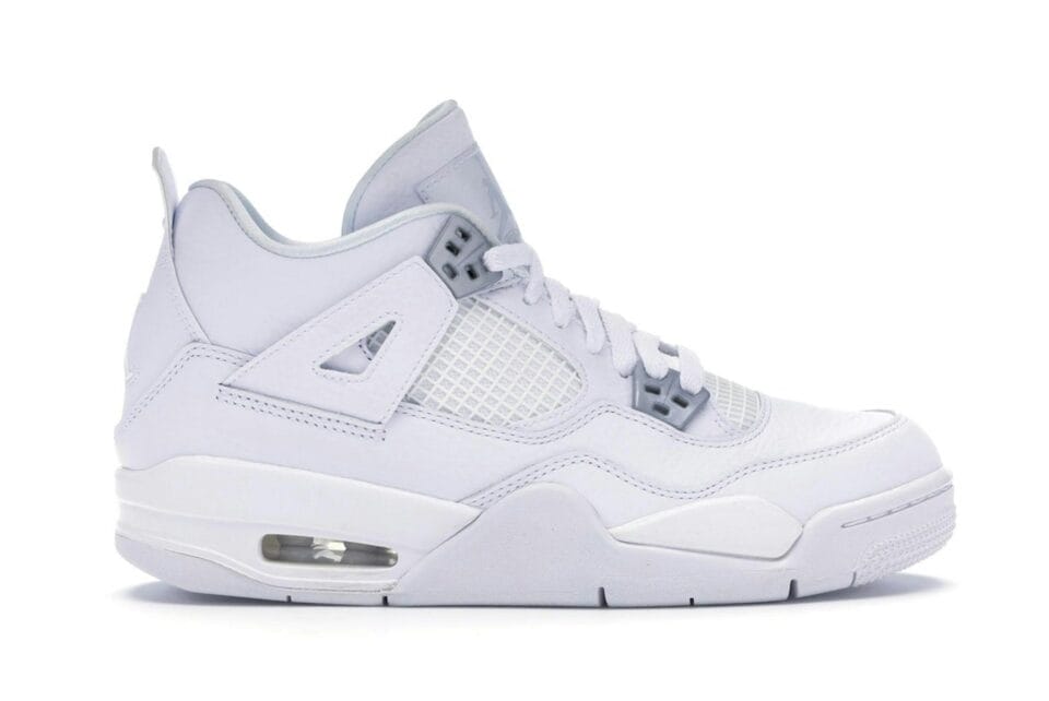 Air Jordan 4 Retro Pure Money (2017) GS White Leather Trainers - 408452-100