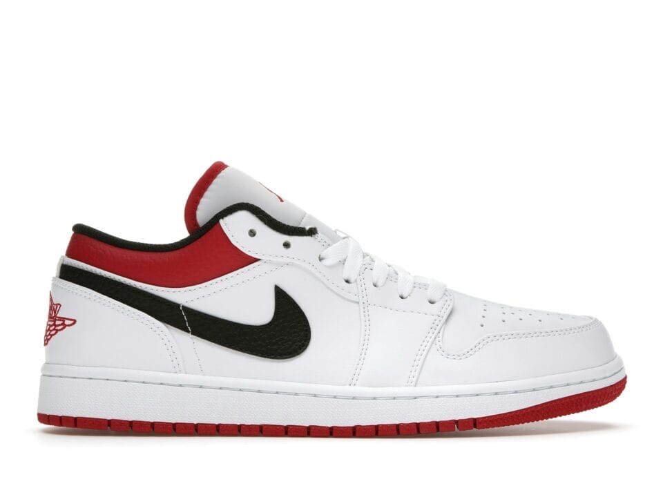 Air Jordan 1 Low White University Red Black - 553558-118