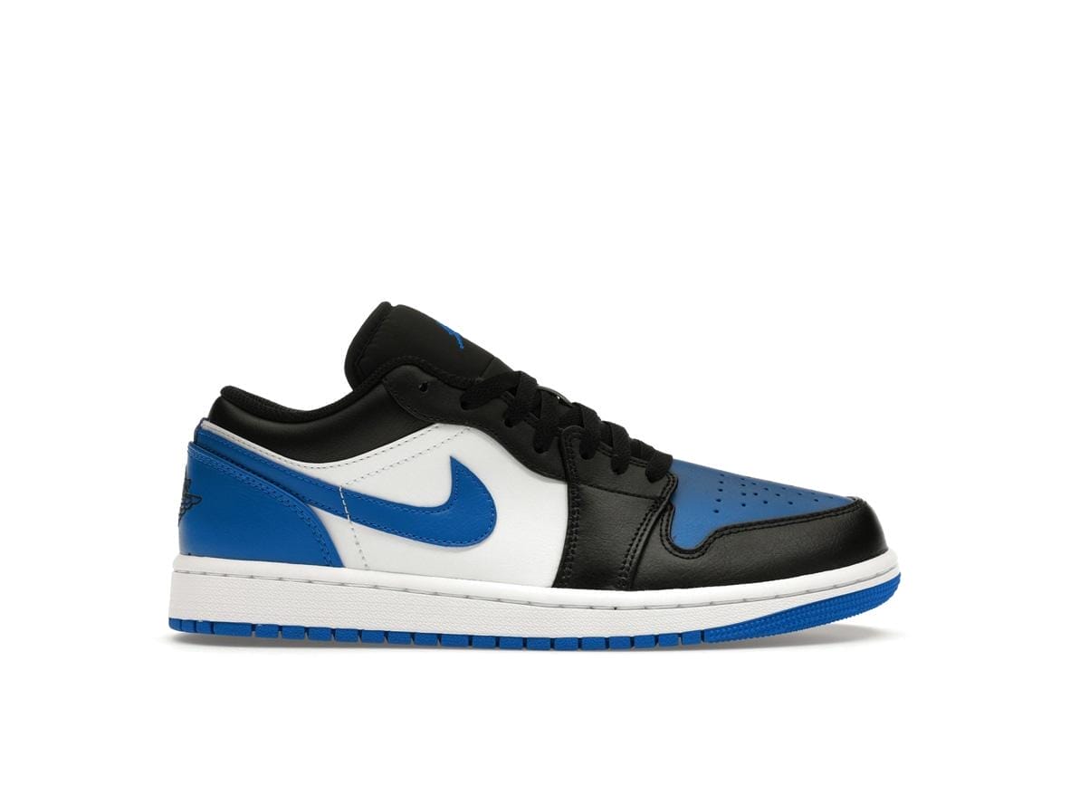 Jordan 1 Low Alternate Royal Toe Sneakers White/Black/Royal Blue - Style 553558-140