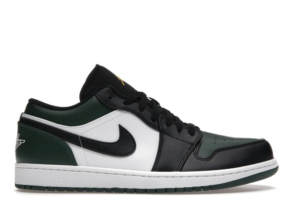 Jordan 1 Low Green Toe Sneakers - Noble Green/White/Black | Style Code 553558-371