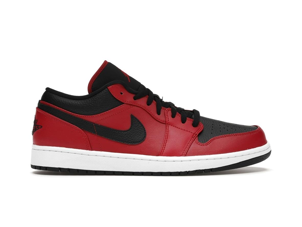 Air Jordan 1 Low Reverse Bred Pebbled Swoosh Sneaker Style 553558-605