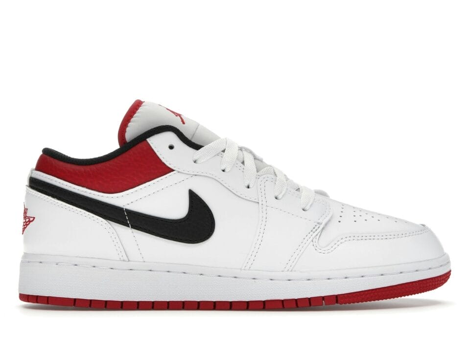 Air Jordan 1 Low White Gym Red (GS) Shoes | 553560-118