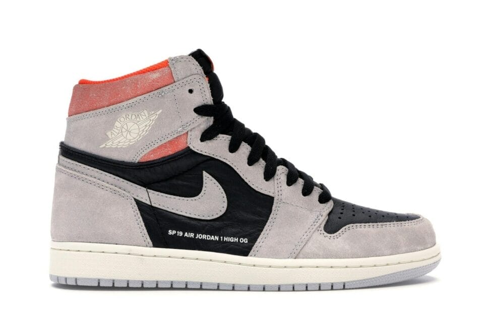 Jordan 1 Retro High Neutral Grey Hyper Crimson - 555088-018