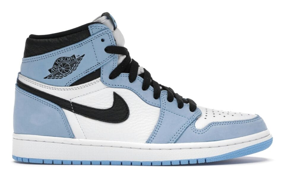 Air Jordan 1 Retro High OG University Blue Leather Trainers - 555088-134