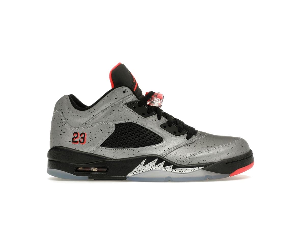 Air Jordan 5 Retro Low Neymar Reflective Silver Black Sneakers | Style Code 846315-025