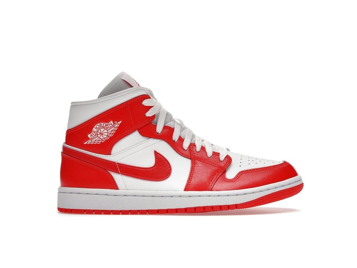 Women's Air Jordan 1 Mid Syracuse White Habanero Red