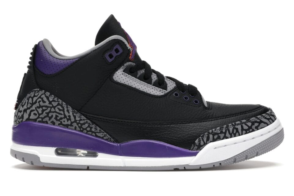 Air Jordan 3 Retro Black Court Purple Sneaker Style CT8532-050
