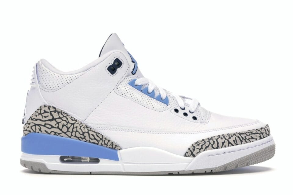 Jordan 3 Retro UNC (2020) White Leather Trainers Sneaker Style CT8532-104