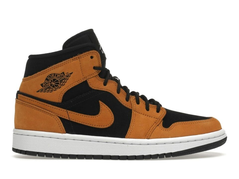Women's Air Jordan 1 Mid Desert Ochre Leather Trainers -