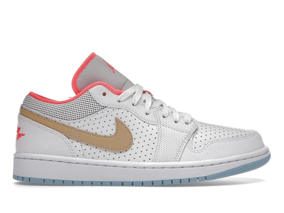 Women's Jordan 1 Low SE White Sesame Leather Trainers Sneakers - DC9509-100