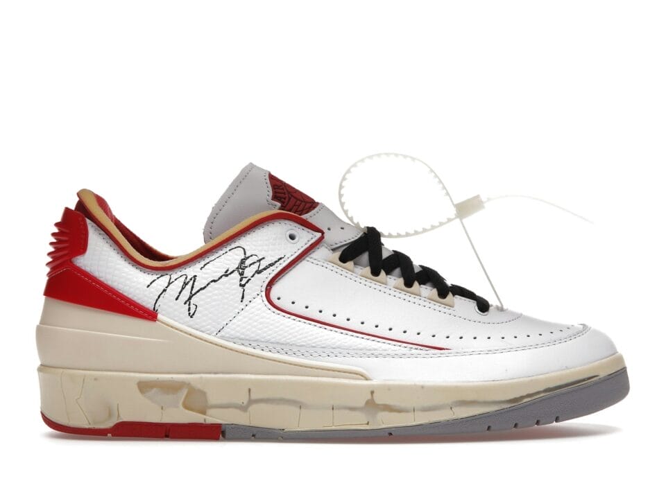 Off-White Air Jordan 2 Retro Low SP White Varsity Red Sneakers - DJ4375-106