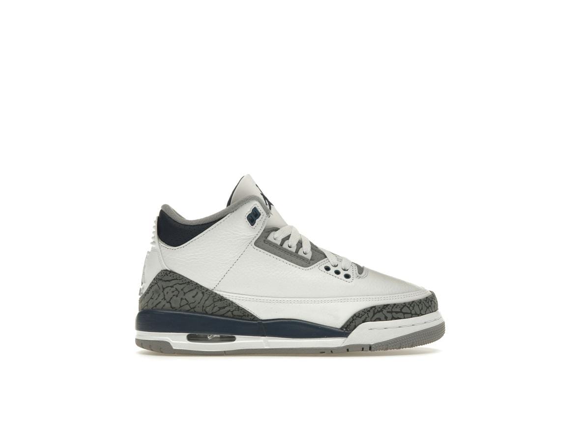 Air Jordan 3 Retro Midnight Navy GS White Cement Grey Black Sneakers - Style DM0967-140