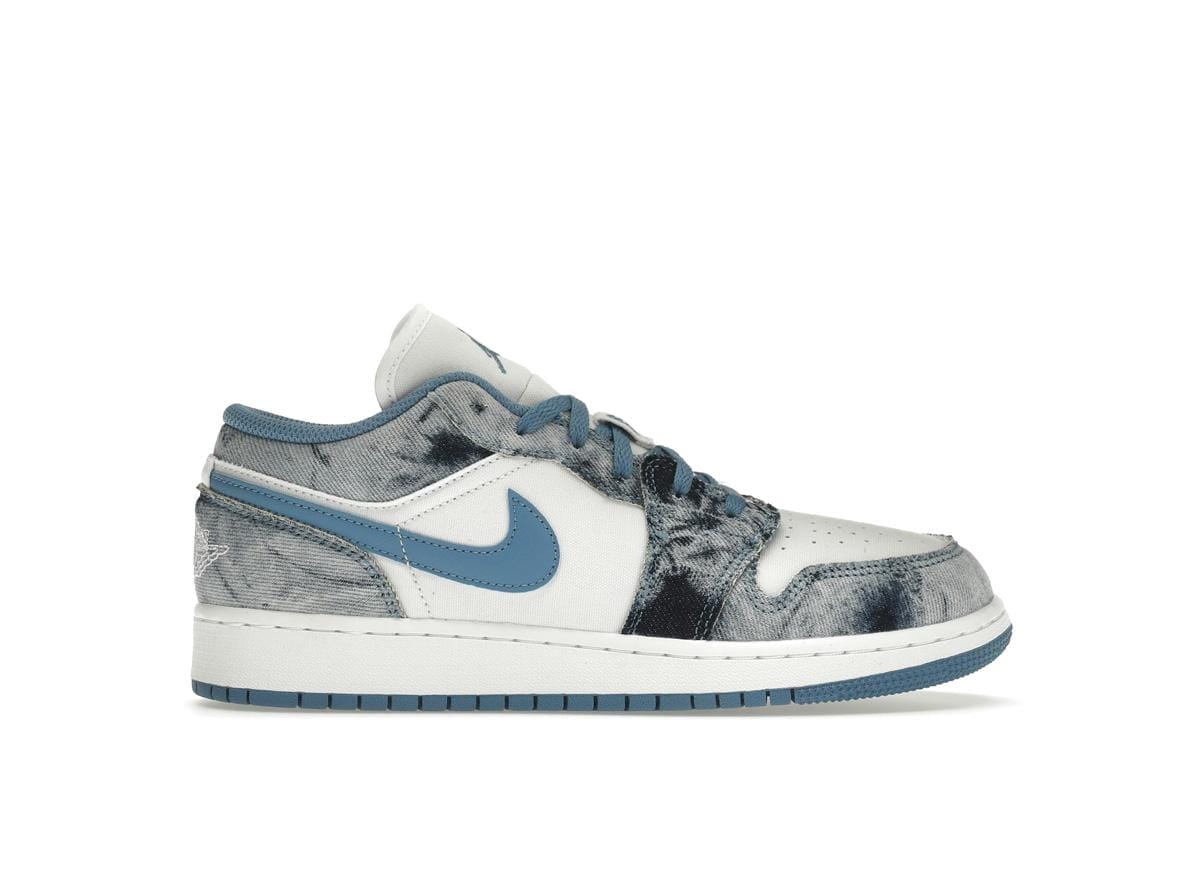 Air Jordan 1 Low Washed Denim GS Blue White Sneakers - Style DM8947-100