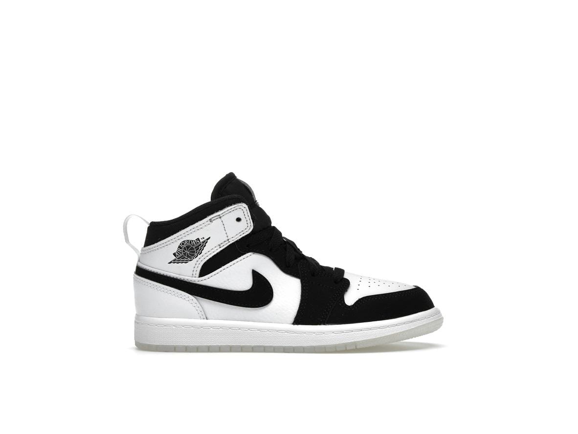 Jordan 1 Mid SE Diamond (PS) Preschool Sneakers - White/Multicolor/Black -