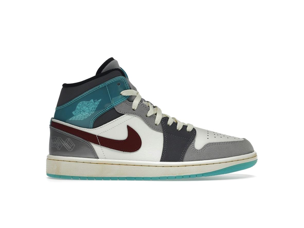 Jordan 1 Mid SE Exploration Unit Sail Grey Blue Red