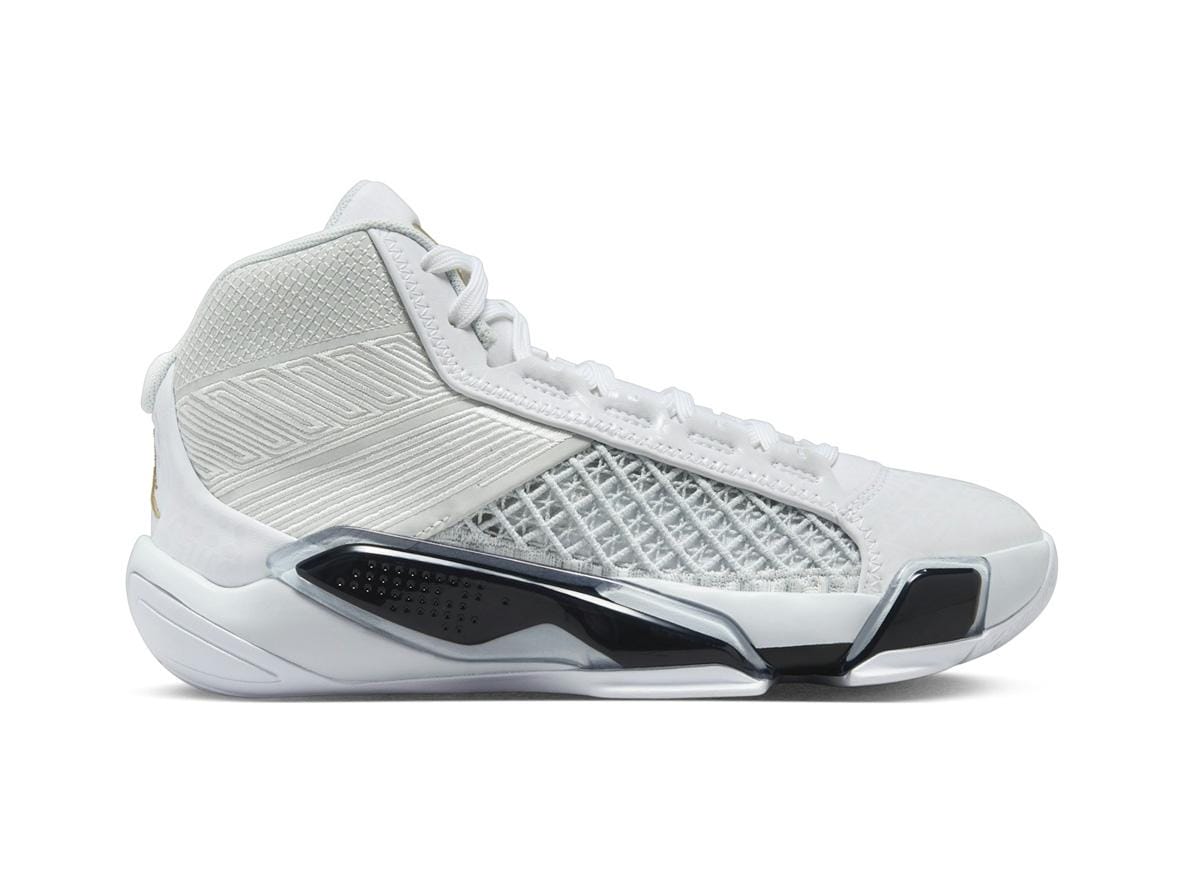 Jordan FIBA 38 GS White/Pure Platinum/Metallic Gold Sneakers