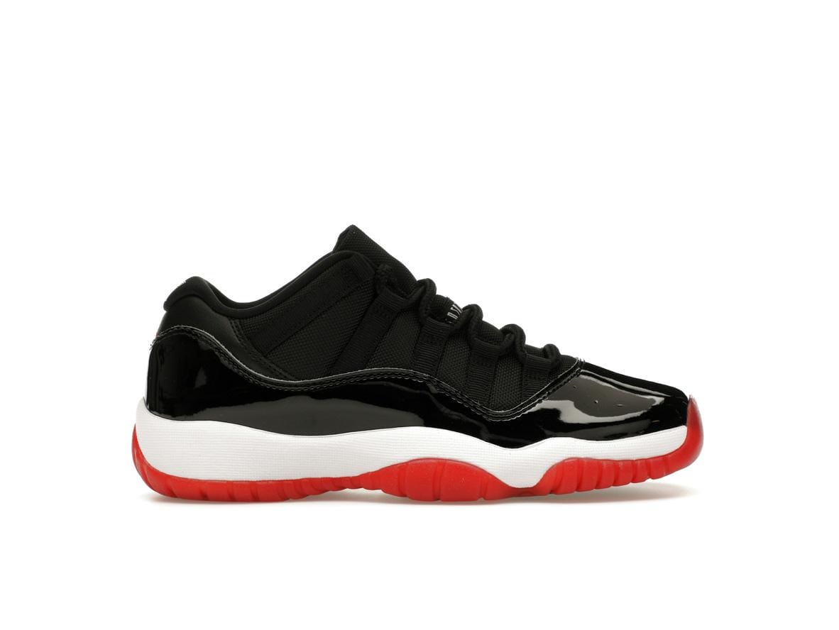 Jordan 11 Retro Low Bred (GS) 2025 Black/White-Varsity Red Shoes | FV5121-006