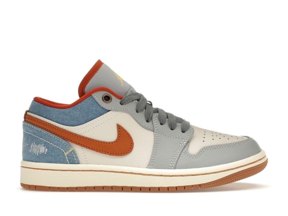 Women's Jordan 1 Low Phantom Denim Sneakers (FZ5045-091 Release)