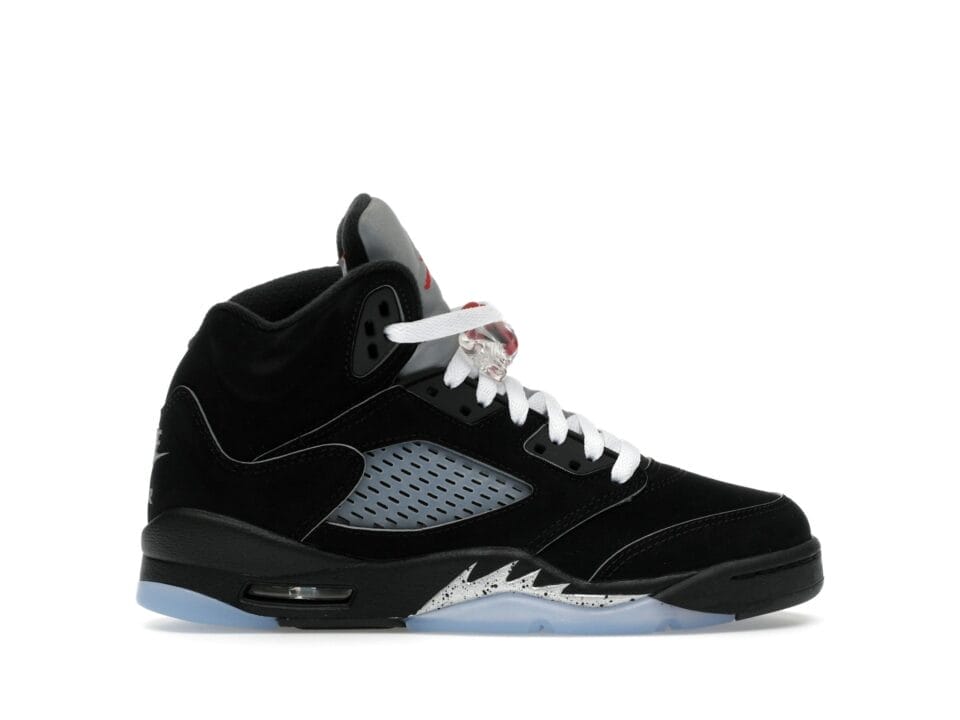 Jordan 5 Retro OG Black Metallic Reimagined (GS) Sneakers - Black/White/Silver | Style Code HF3976-001