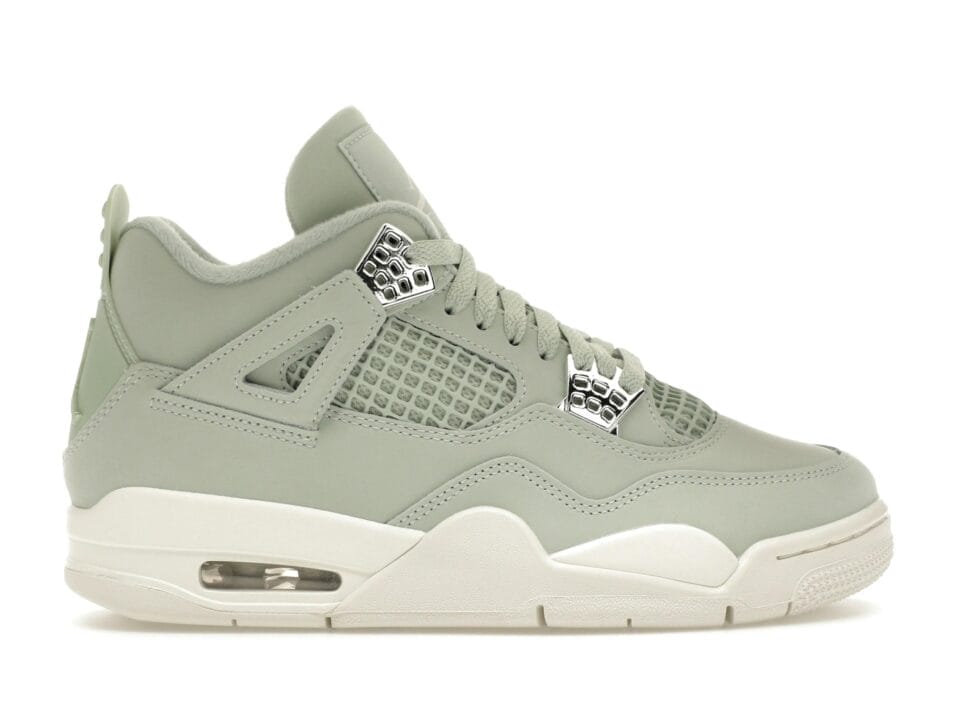 Women's Air Jordan 4 Retro Seafoam Sail Leather Trainers - HV0823-003