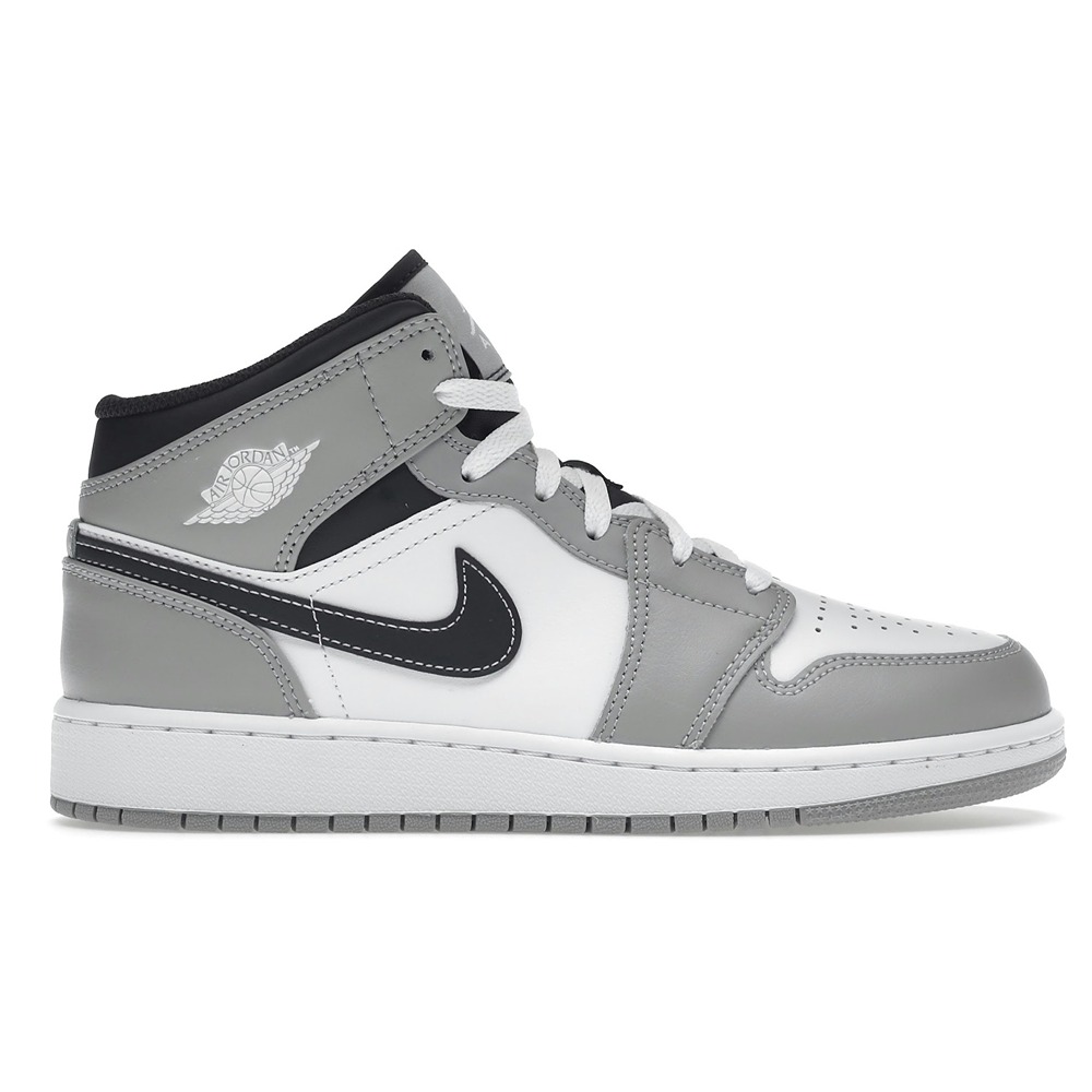 Air Jordan 1 Mid GS Light Smoke Grey (Grade-Schooler) Shoes | 554725-092