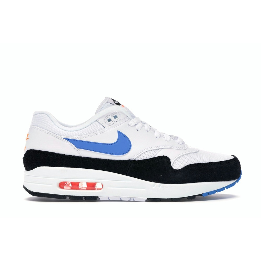 Nike Air Max 1 White-Photo Blue-Black-Total Orange Sneaker Style AH8145-112